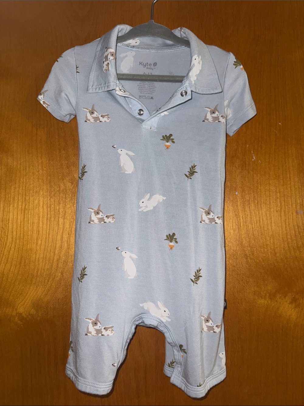 Kyte BABY Blue Bunny Polo Romper
